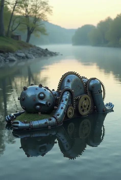 Gears sleeping position on river water