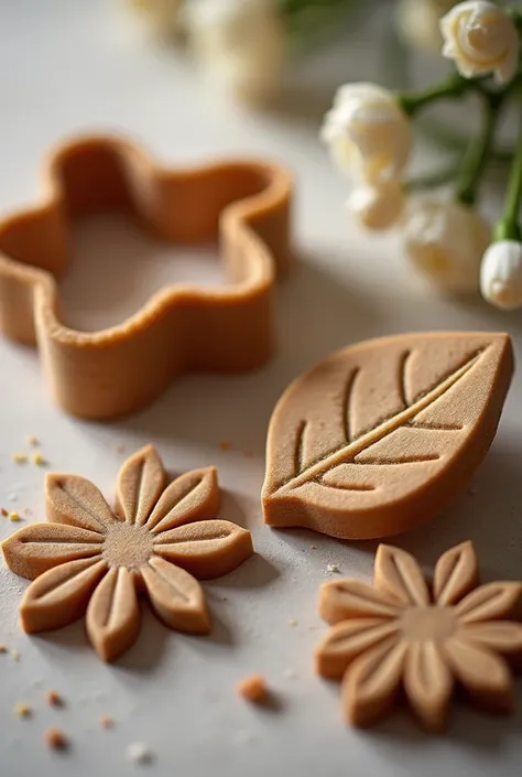 ， close-up of a cookie cutter and a mold with leaves, This photo was inspired by Slava Raškaj  , Popular on shutterstock,  Dow Alset , Set 1 8 6 0,  Delicate Extra Decor , 8 x,  high detail , 2 0 1 8, 2018, Herbal Medicine , flower, 纸上的精致flower园, 8K