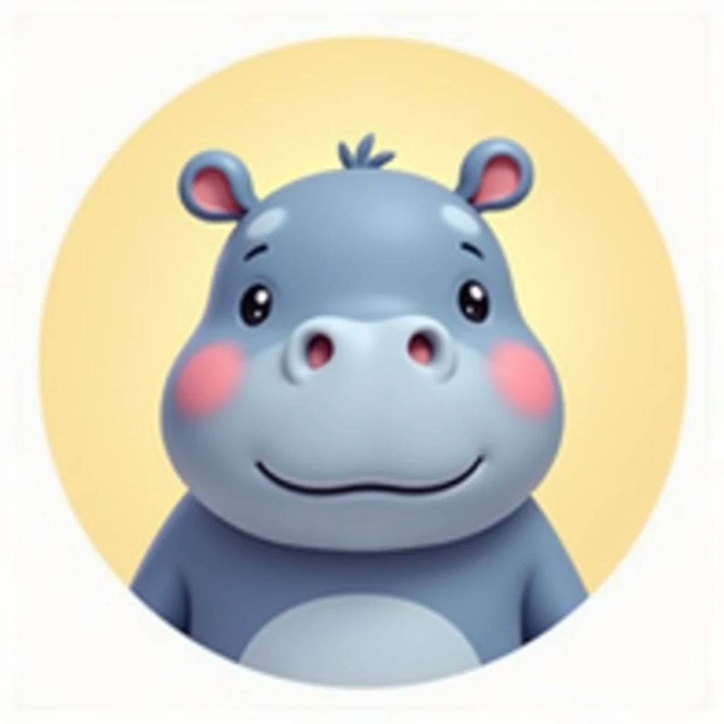 Cute hippo ball icon