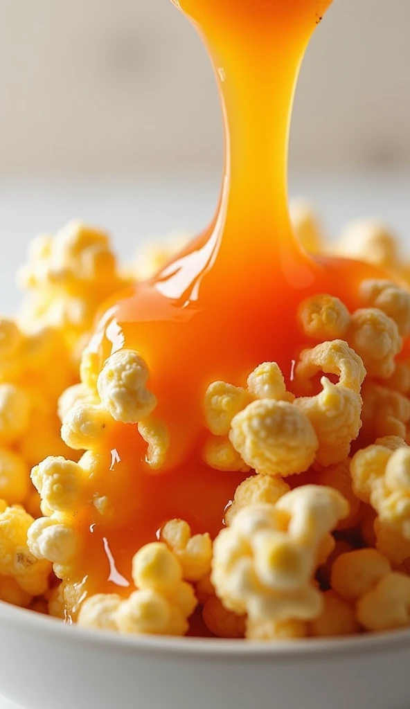 corn popcorn and topped with a ceviche sauce