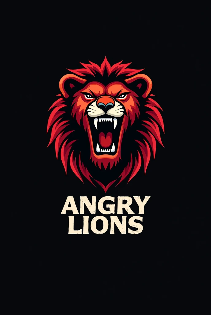 A logo with a roaring lion and the logo name is ANGRY LIONS