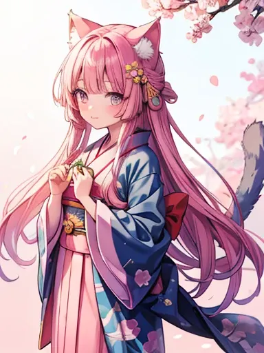 anime girl in kimono outfit with long hair and a cat tail, an anime drawing inspired by Nishikawa Sukenobu, pixiv, furry art, Cute anime girl, anime wallaper, pretty anime girl, anime goddess, Cute anime, hd anime wallaper, anime girl, beautiful anime girl...