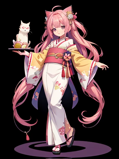 anime girl in kimono outfit with long hair and a cat tail, an anime drawing inspired by Nishikawa Sukenobu, pixiv, furry art, Cute anime girl, anime wallaper, pretty anime girl, anime goddess, Cute anime, hd anime wallaper, anime girl, beautiful anime girl...