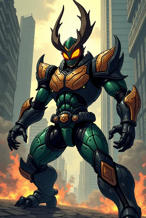 Kamen Rider based on stag bettle in manga image.