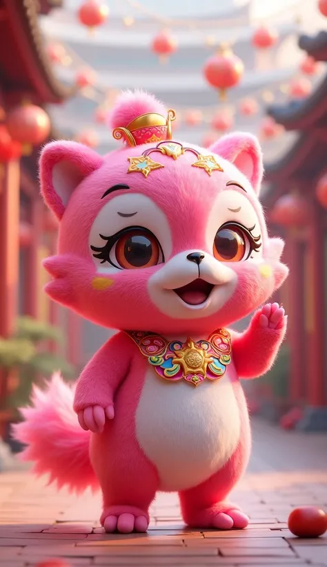 Pink mascot, with eight uprising cultural characteristics, distinctive characteristics, rich connotation Jiangxi city IP has unique creativity and design, in line with the characteristics of the times Cute image, great affinity and communication Cute littl...