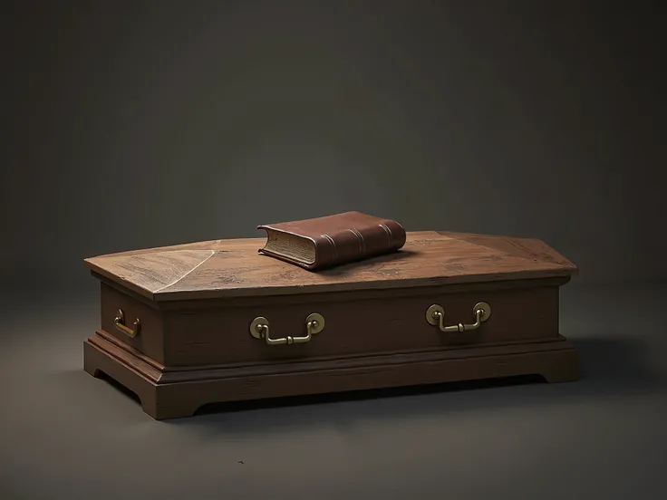 1 coffin with the Bible above and with the Cross