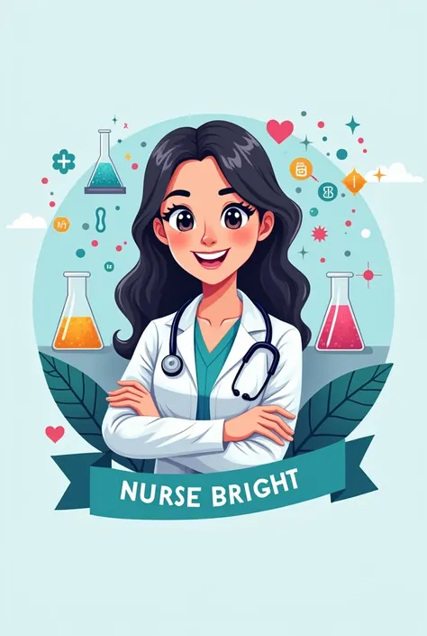 A logo for my YouTube channel. The name of my channel is Nurse Bright and I teach chemistry and biology. Just make it very catchy and professional 
