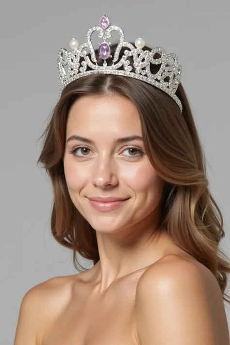 The winner of Miss Universo wears a crown like this
 Structure of the crown: Imagine an elegant circular crown frame, or part of it with an open-sided design (semi-open) to avoid being too modern and opaque.  (semi-open), modern and not too opaque.

 Butte...