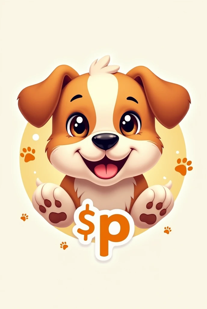 Puppy coin logo and $p take in hand 