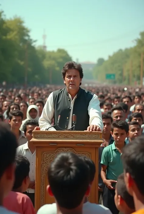 Former Prime Minister of Pakistan Imran Khan addressing under age rens in 1996