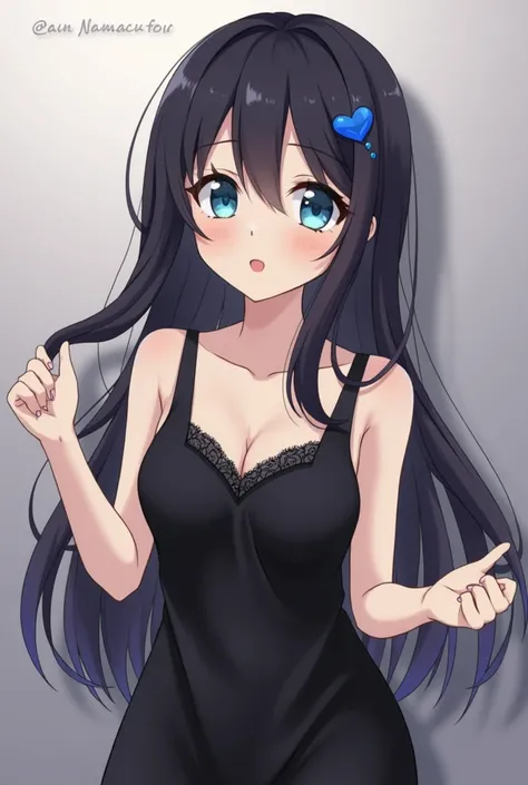  anime girl with blue eyes and dark hair in a black dress, Anime picture drawn by Yuumei , Trending on Pixiv ,  what is it ?,  charming anime girl ,  beautiful animated girl ,  realistic animation art style ,  anime girl in a black dress ,  realistic young...