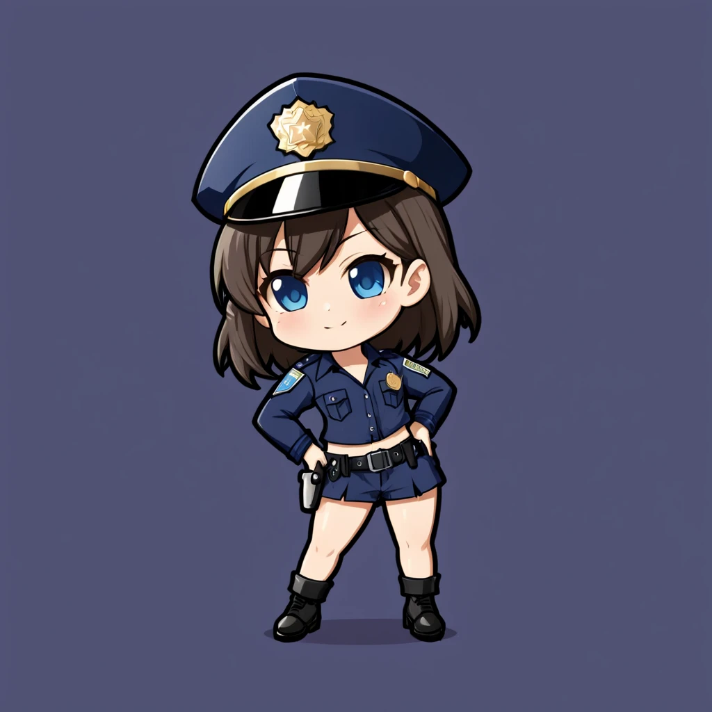 Chibi police  ( text logo:1.35) girl