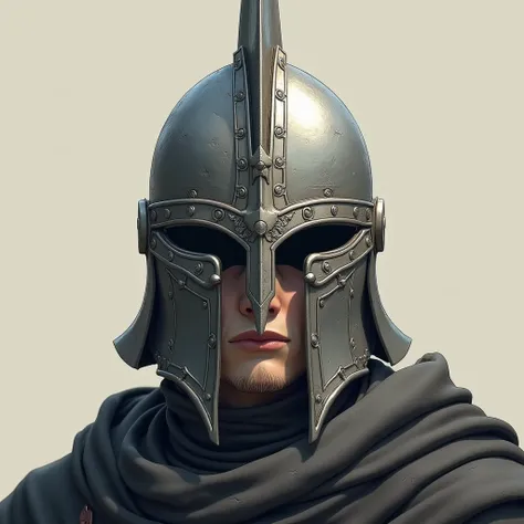 Medieval realistic anime helmet neutral background 