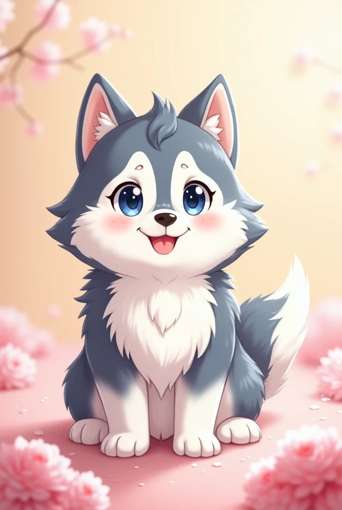 Make an anime-style image of a Husky
Character style
With a cute feeling