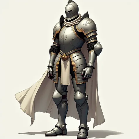 Medieval anime realistic armor neutral background 