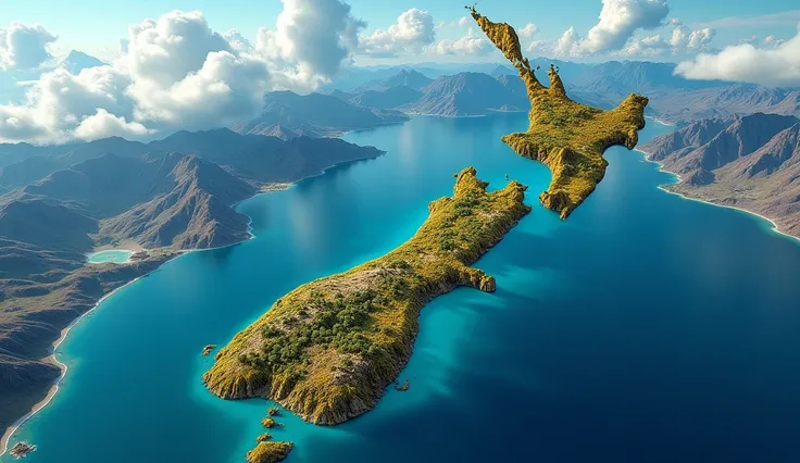 An AI generated "MAP"  of New Zealand 