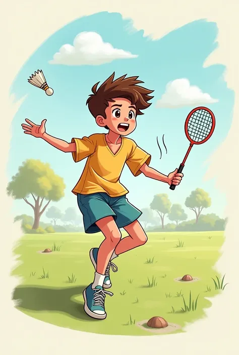 
student play badminton doodle#