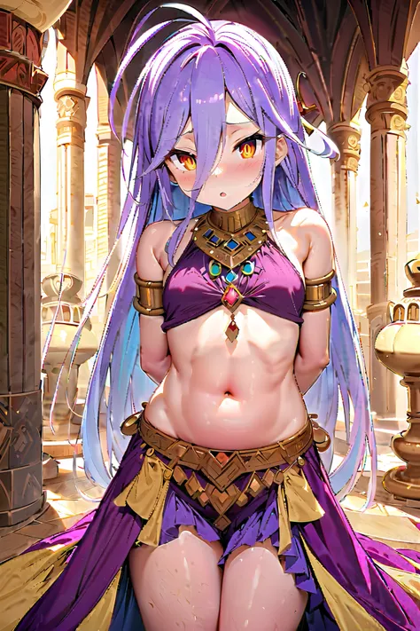 NSFW,masterpiece, best quality, high definition , Very detailed,Shiro(No Game No Life), belly dancing ,Arabian Costume,temple,altar