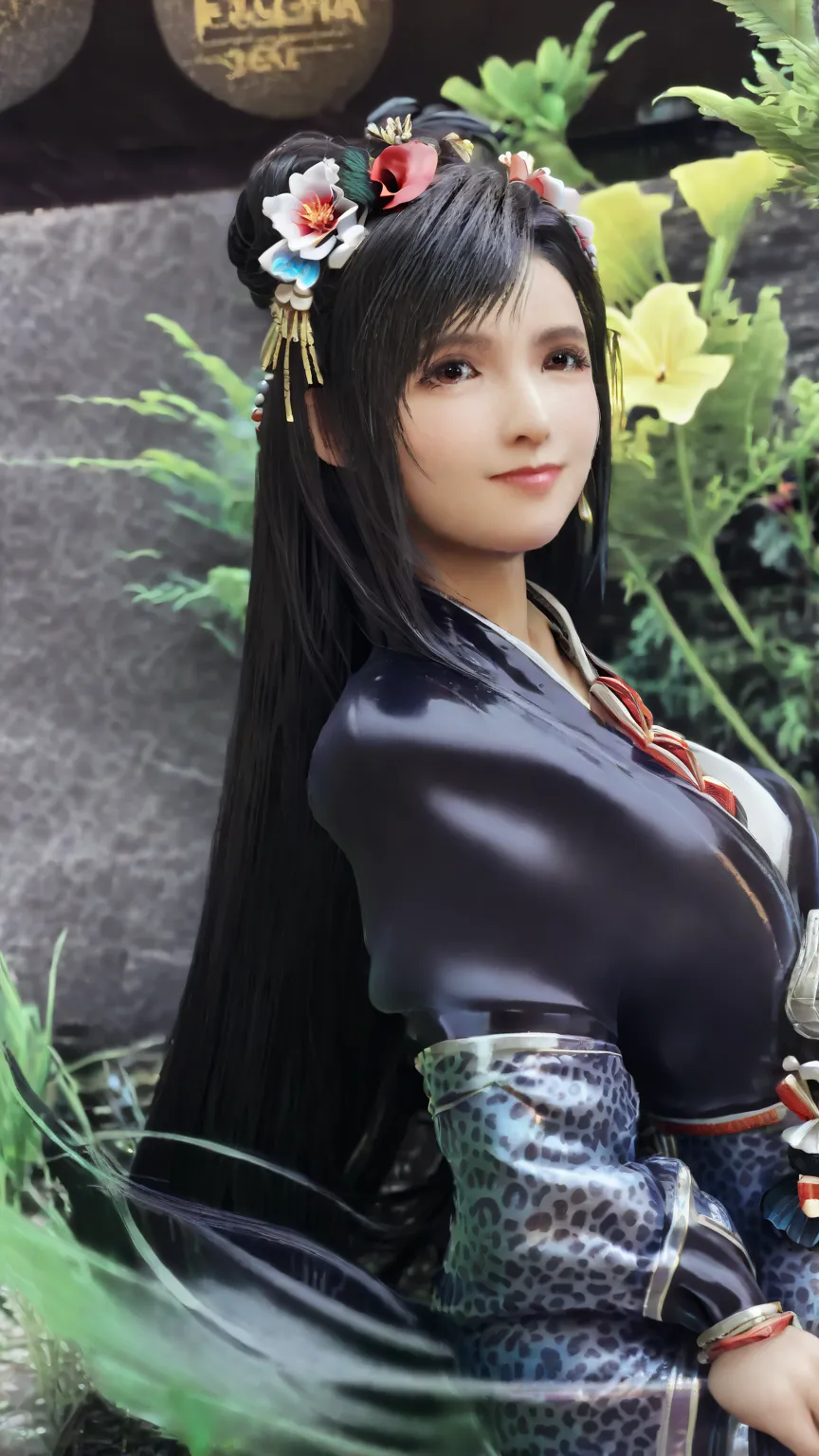 ( perfect detail : 1.5, 8K Wallpaper, masterpiece,  is of the best quality,  super detailed) A woman, Empress, Delicate facial features, Black Hair, Fine Hair, Tie hair, Golden Embroidered Dragon Robe , Hanfu, Sitting on the Dragon Chair, Hands on head, 宫殿...