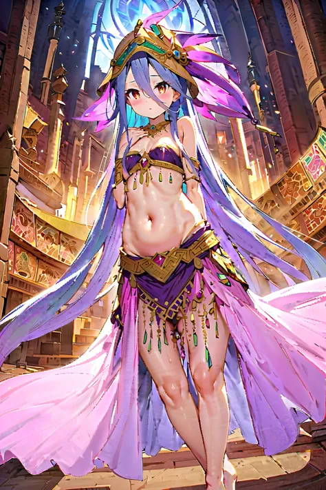 NSFW,masterpiece, best quality, high definition , Very detailed,Shiro(No Game No Life), belly dancing ,Arabian Costume,temple,altar