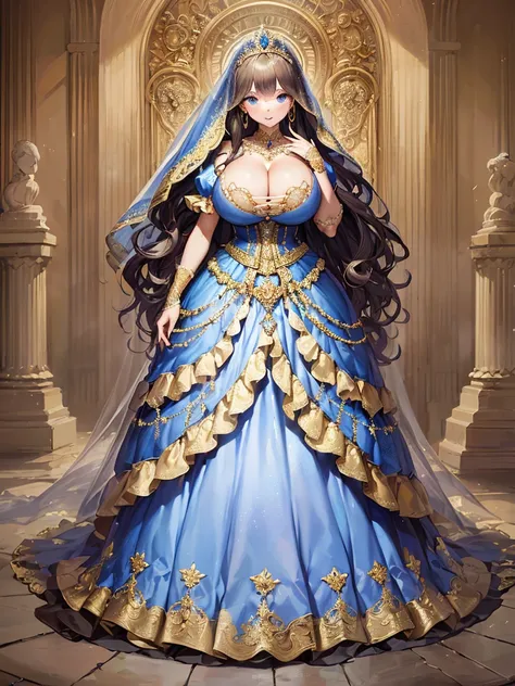 ((anime artstyle)),(Masterpiece),(Best Quality), (Super Detail),((Very Delicate and Beautiful)),(moe anime art style:1.3),1 girl,((full body portrait)),standing in palace of versailles,((solo)),cute,kawaii,digital art,(((1 princess in gorgeous princess roc...