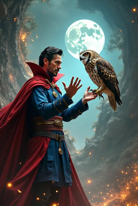 I want create Doctor Strange + Owl separate ai images in one frame 