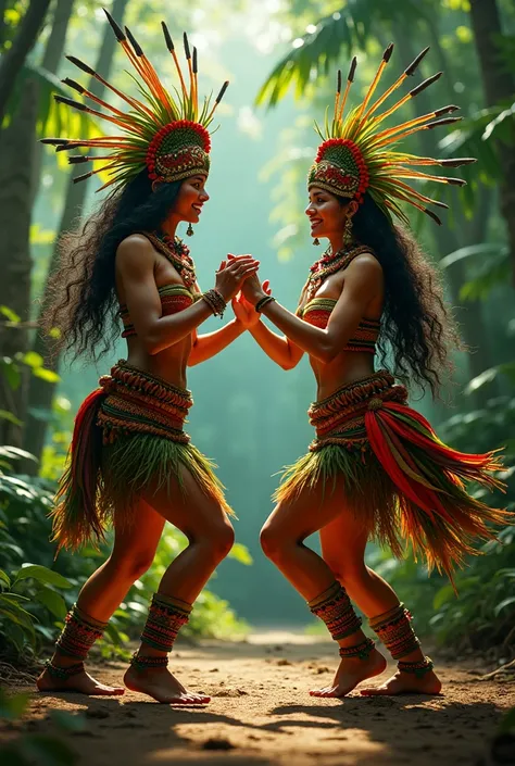 Two jungle sailor dancers from the Lamas district of Peru 