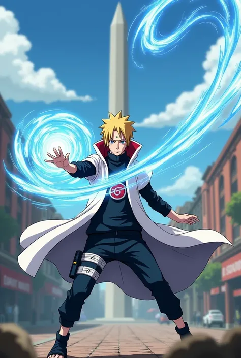 Minato Namikaze doing a rassengan