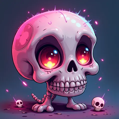 Toxic skull cartoon cute 
