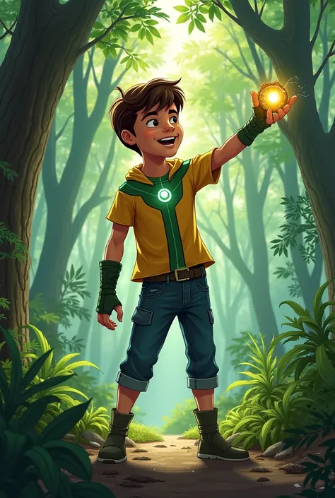 Benjamin Kirby tennyson finding the omnitrix in Dave Johnsons artstyle