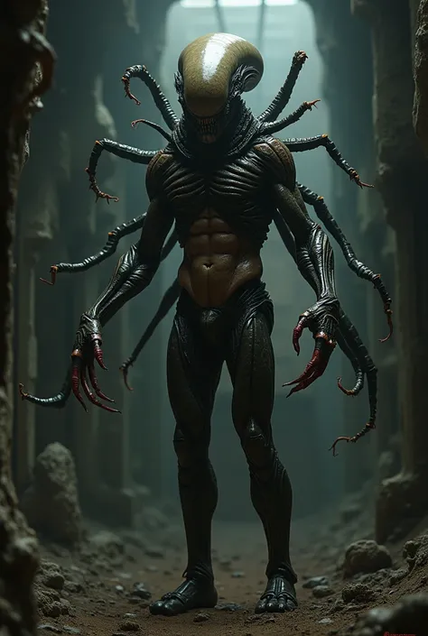 Human getting infected by xenomorph, 