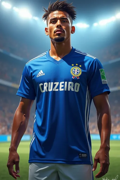 Gabigol wearing the Cruzeiro jersey