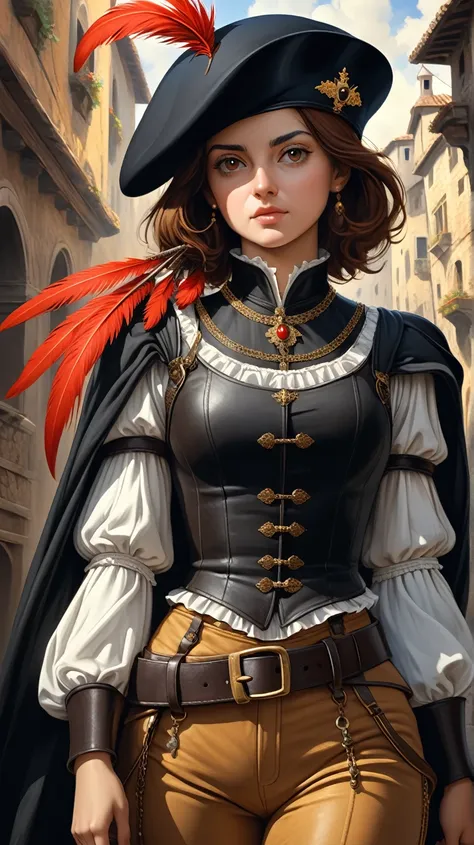 A FULL-LENGTH PORTRAIT OF  beautiful the Spanish version of the Renaissance manga style extremely detailed of in full growth
full -length full body beautiful spanish noble female - soldier of theThe Spanish version of the Renaissance  era.,
A short neat br...