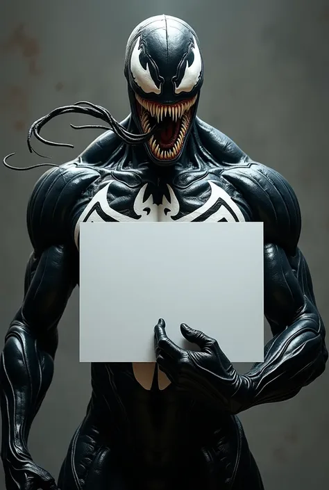 VENOM with white sign in hand, I only want half a body
