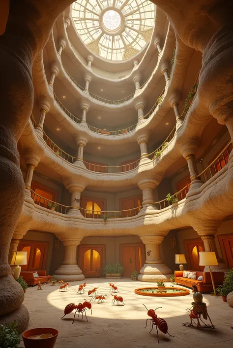 Interior of a Great Anthill as if it were a hotel