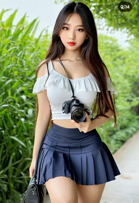 (best high quality:1.5), work of art, ((Photorealistic, realistic, Cannon EOS 5D Mark IV)), (8k), extremely detailed, (High details:1.4), solo, ((HotLexi)), (Korean Ulzzang girl with 24 years old), ((skirt)),