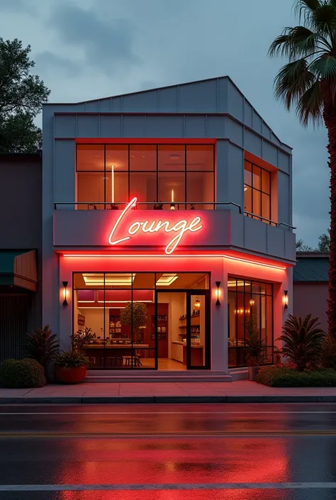 1960s retro lounge bar exterior