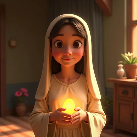 Create a Pixar-style image of the biblical story of Mary the Mother of Jesus