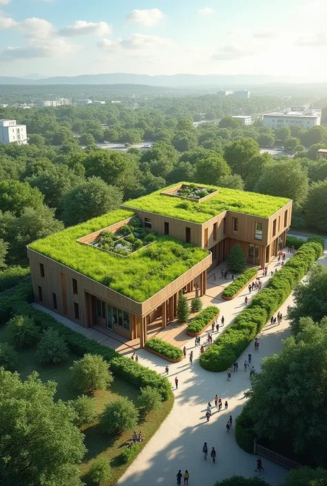 7.  Community Center with Green Roof
 Description :  A community center focused on sustainability and well-being.  
   Features:  Green roof for gardening ,  fitness classes and workshops on sustainable living .  
   Purpose:  Promoting community participa...