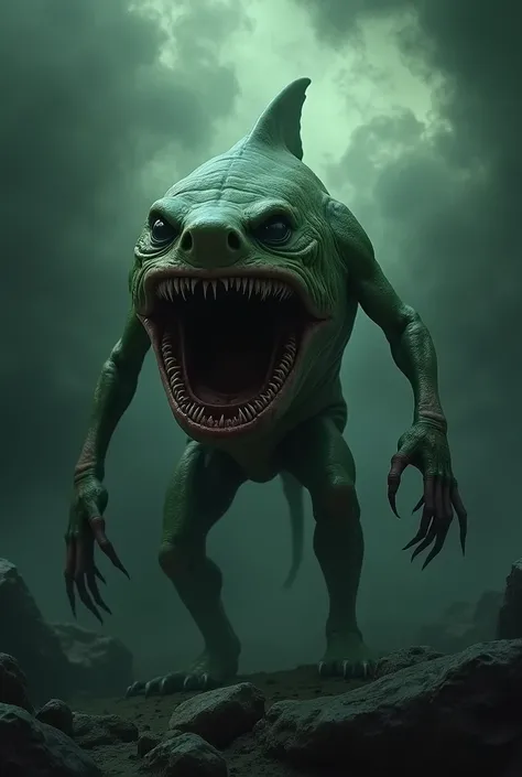 Monster Leprechaun Shark , With your strange moving jaw do it with a scary background