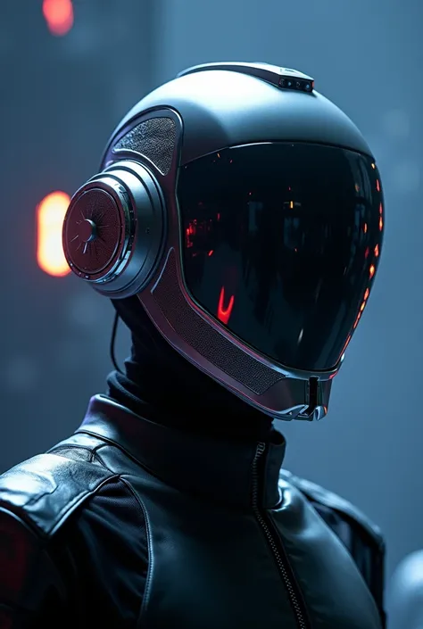 un casquaraille avec comme inspiration celui de daft punk pour un artistes le s, vue de face