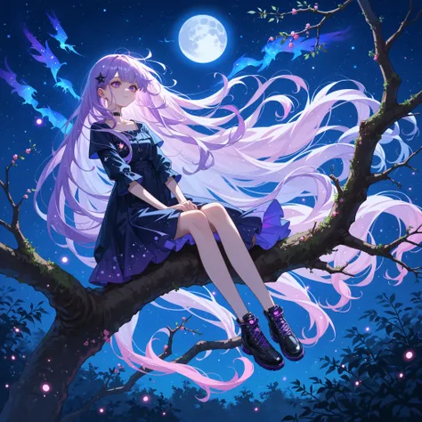 score_9, score_8_up, score_7_up, source_anime,
surreal, 
1girl,Kpop idol, very long hair, floating hair,glowing hair, 
 night scene,moon in the sky,purple hues,starry night,dreamlike atmosphere,glowing edges,mystical,high contrast,ethereal light,sitting on...