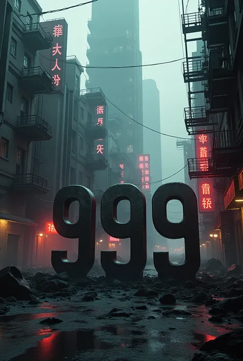 999 in a dark style 
