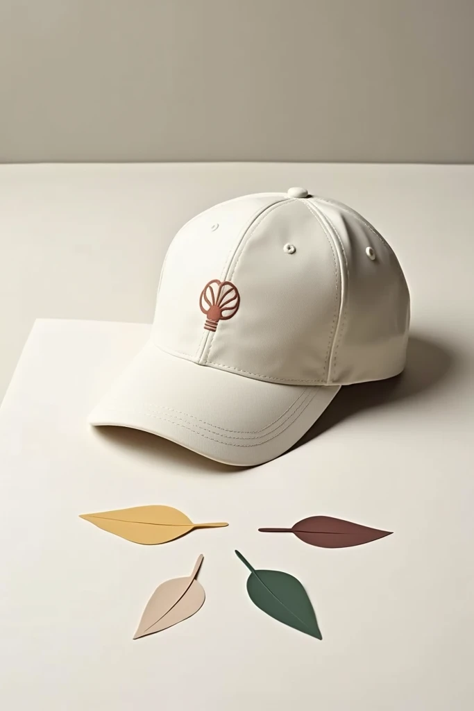  Create a cap with a minimalist isotype on a sheet with four tips, each tip represents the seasons of the year 