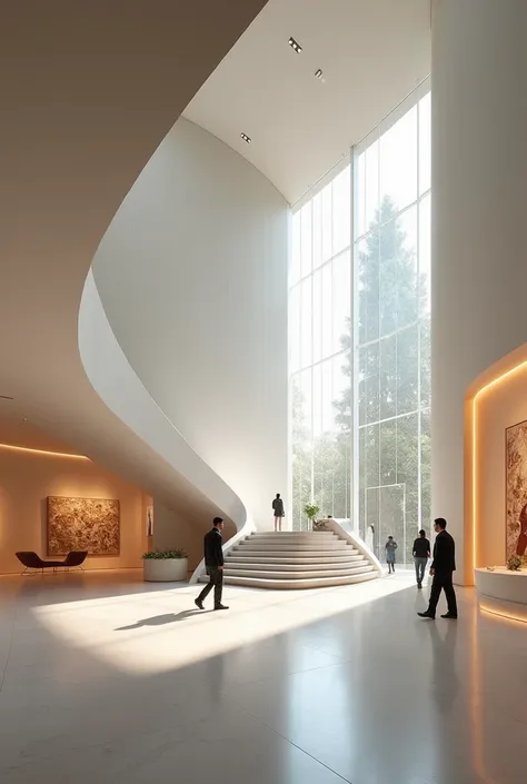 Lobby of a modern museum 