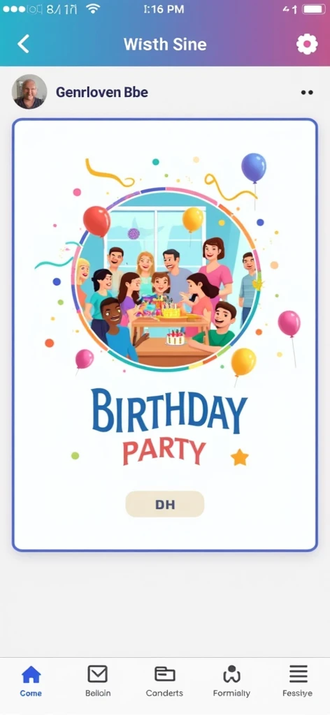 Add a birthday party background