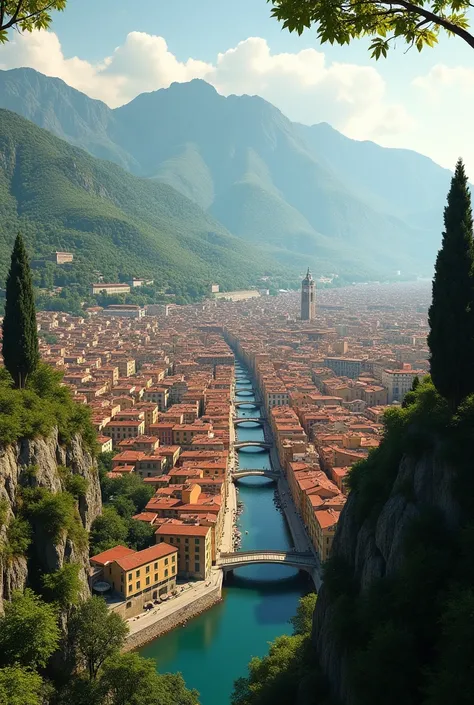 The city of Italy from the mountain
