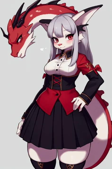 dragon kemono, skirt, hello