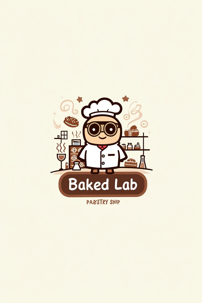 Logo for pastry with the name baked lab