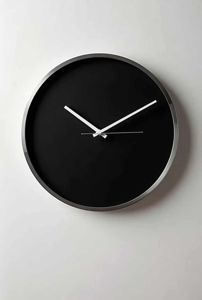 A black clock hanging on the wall 